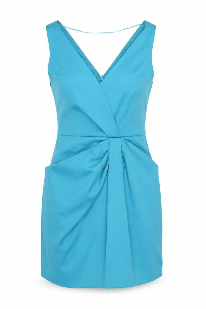 F&F Womens Blue Polyester Mini Size 12 V-Neck Zip