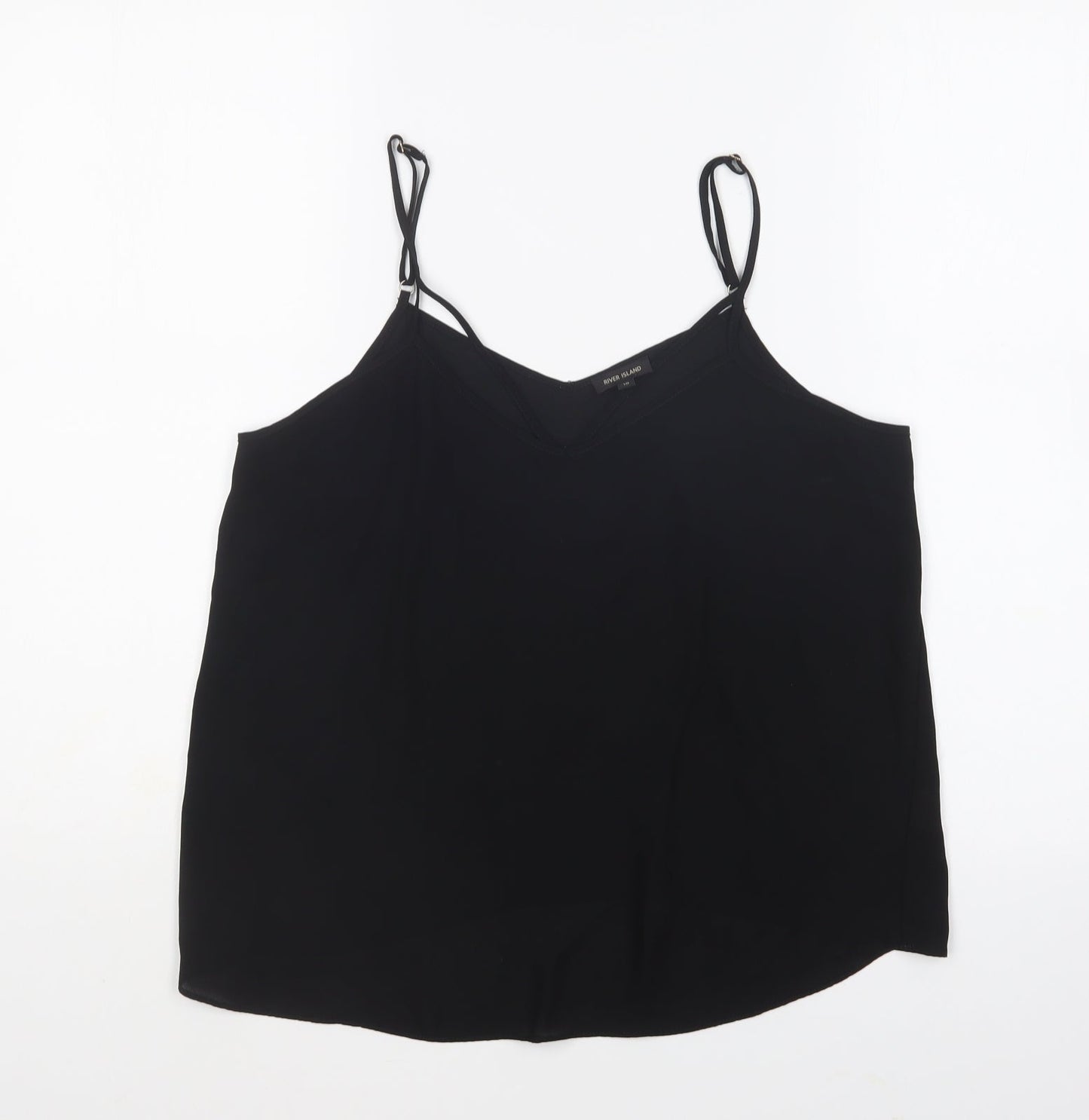 River Island Womens Black Polyester Camisole Blouse Size 10 V-Neck