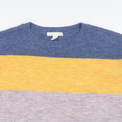 Preloved H&M Womens Multicoloured Round Neck Acrylic Pullover Jumper Size S - Detail
