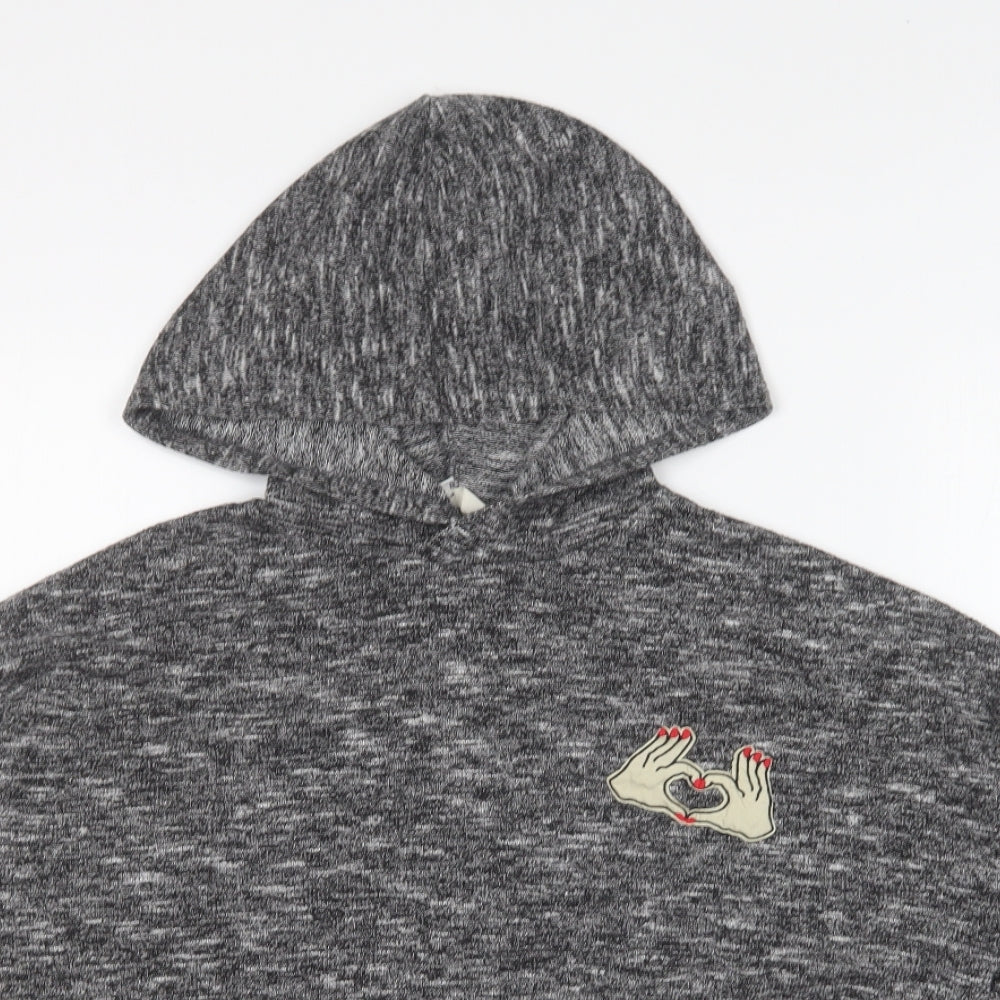 River Island Girls Grey Polyester Pullover Hoodie Size 11-12 Years Pullover