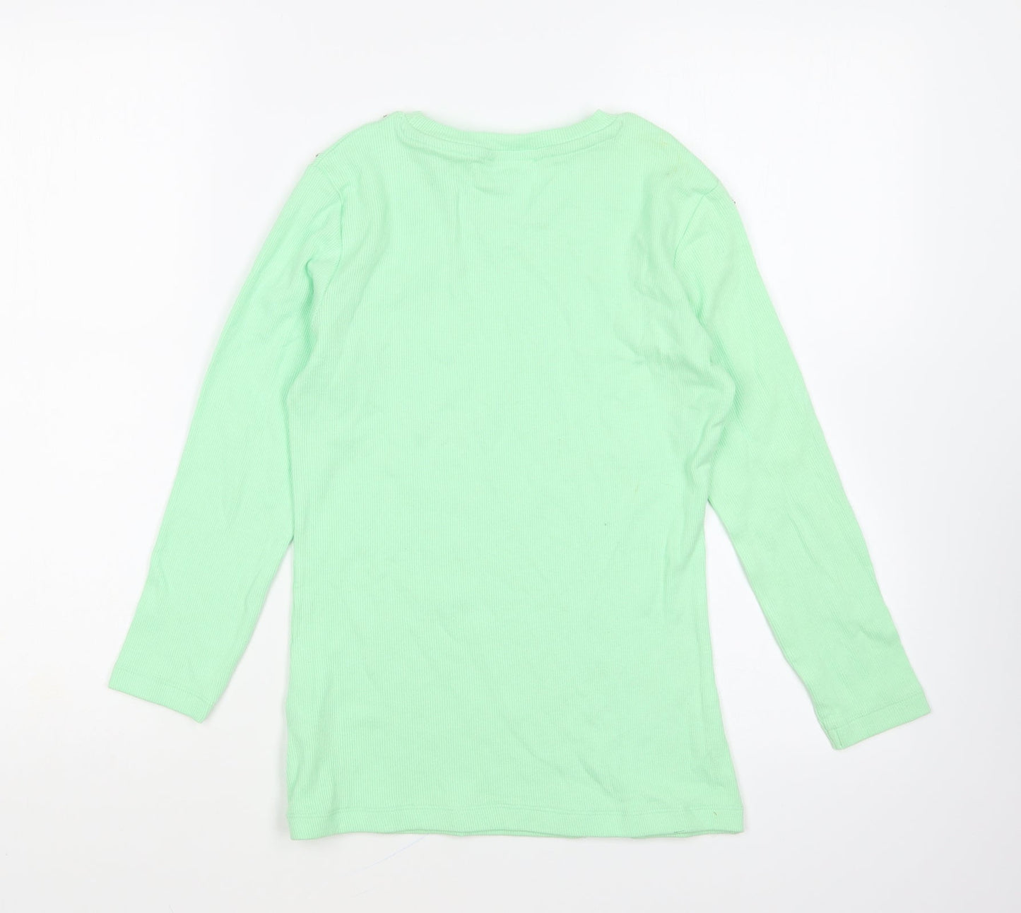 savida Womens Green Cotton Basic T-Shirt Size XS Round Neck