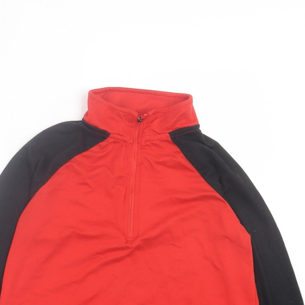 Dunnes Stores Boys Red Polyester Basic Casual Size 8-9 Years High Neck Zip