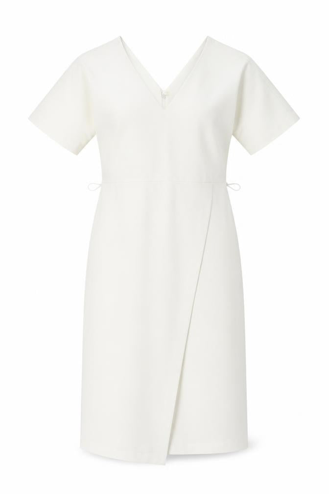 Marks & Spencer Womens White Polyester A-Line Size 8 V-Neck Zip