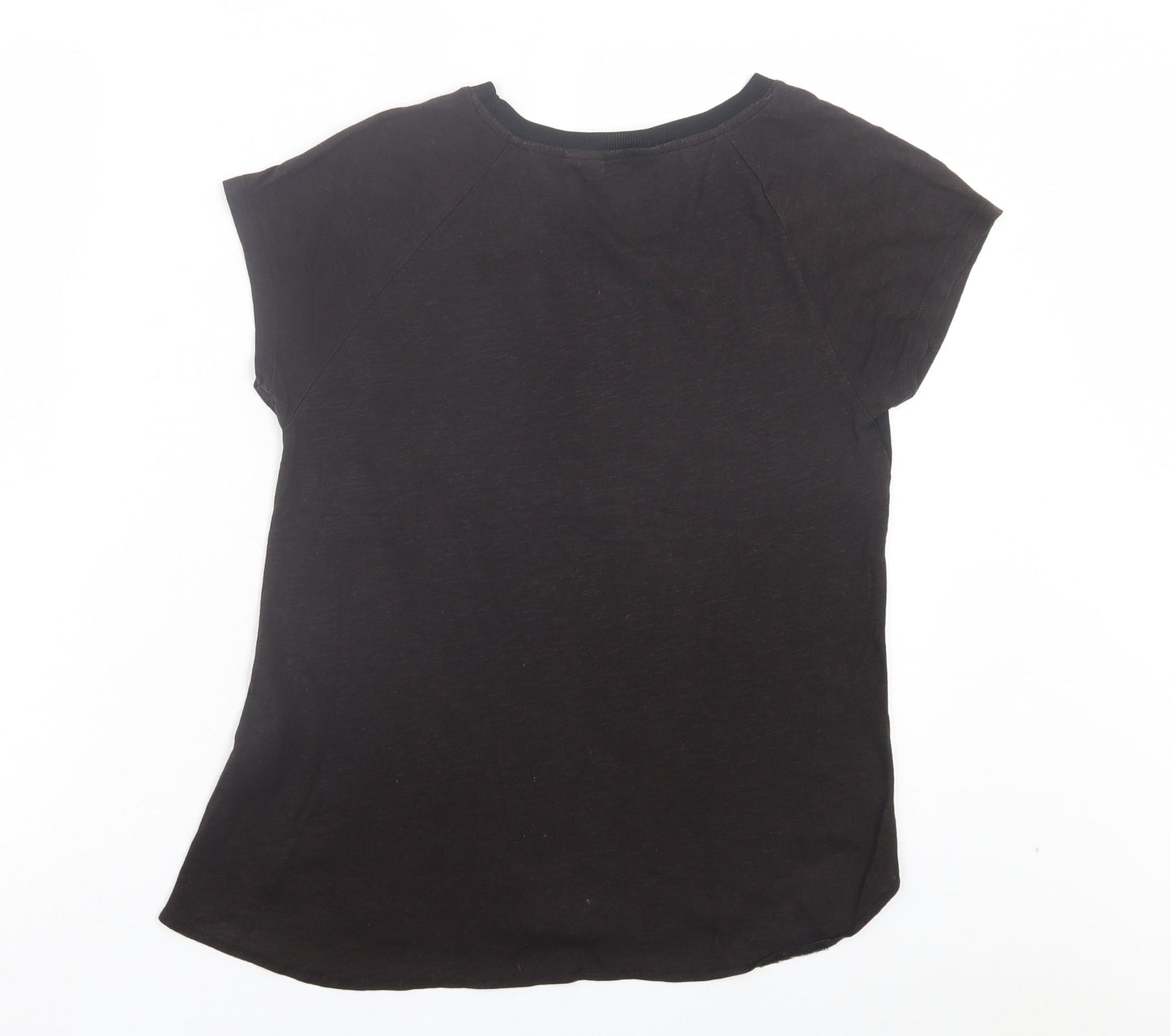 New Look Womens Brown Cotton Basic T-Shirt Size 8 Crew Neck
