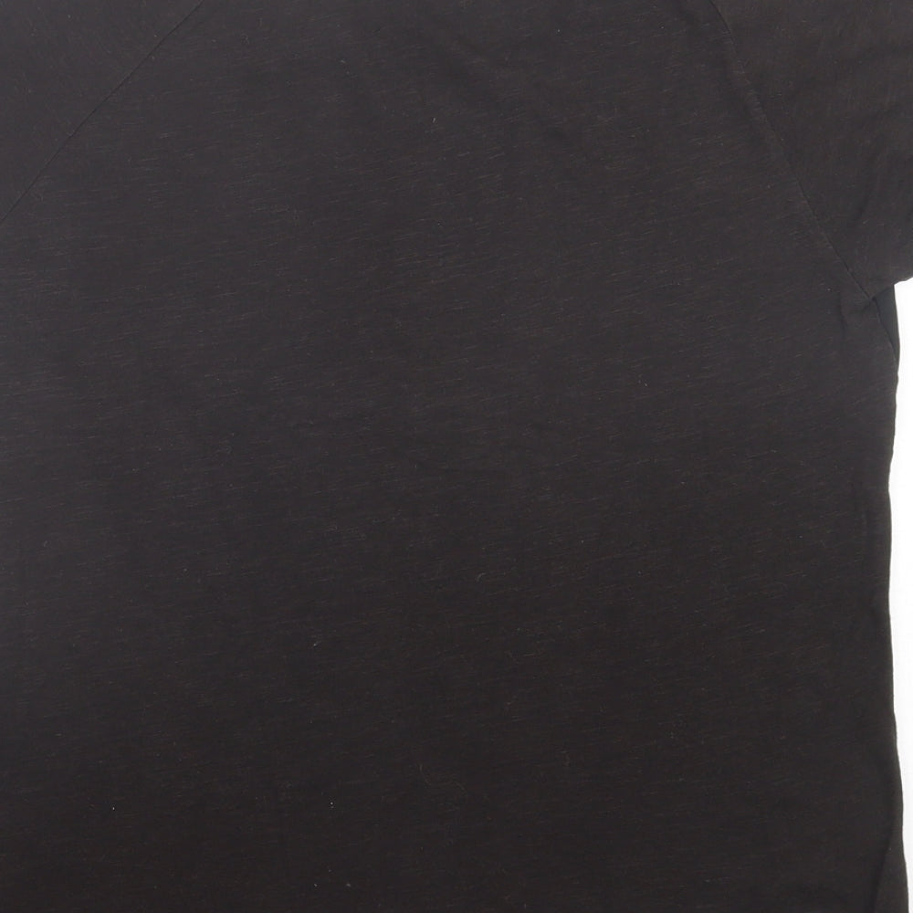 New Look Womens Brown Cotton Basic T-Shirt Size 8 Crew Neck