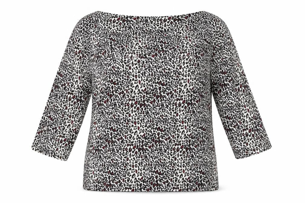 Marks & Spencer Womens Multicoloured Animal Print Viscose Basic T-Shirt Size 18 Square Neck - Leopard Print