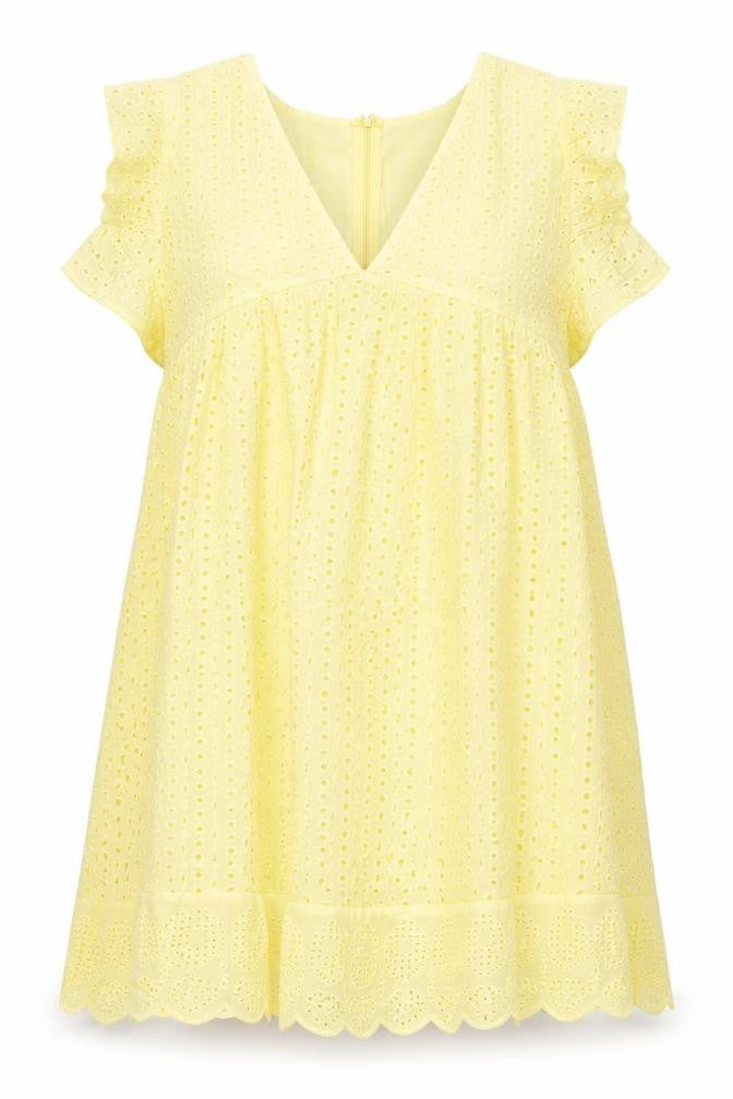 Preworn Womens Yellow Cotton Basic Blouse Size XL V-Neck