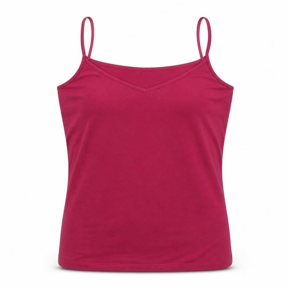 F&F Womens Purple Polyester Basic Tank Size L V-Neck