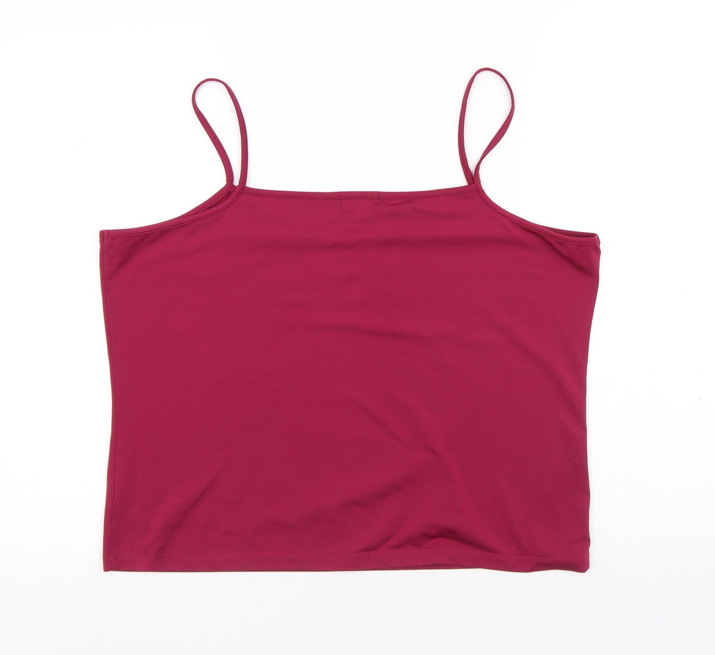 F&F Womens Purple Polyester Basic Tank Size L V-Neck