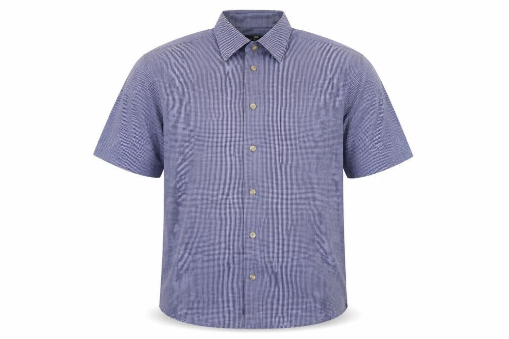 Blue Harbour Mens Blue Check Cotton Button-Up Size M Collared Button