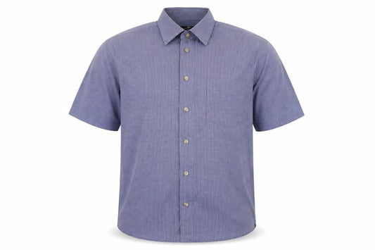 Blue Harbour Mens Blue Check Cotton Button-Up Size M Collared Button