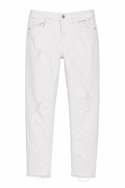 Zara Womens White Cotton Skinny Jeans Size 8 L26 in Regular Button