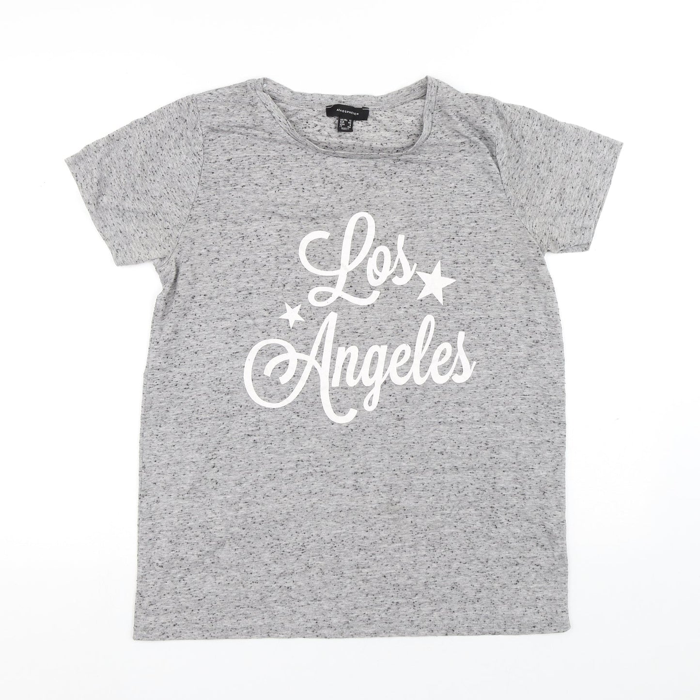 Atmosphere Womens Grey Polyester Basic T-Shirt Size 12 Round Neck - Los Angeles