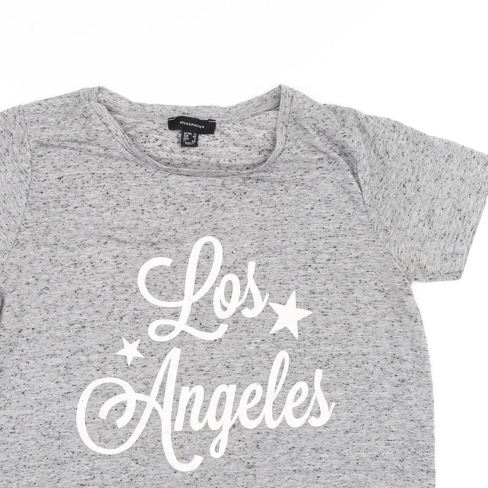 Atmosphere Womens Grey Polyester Basic T-Shirt Size 12 Round Neck - Los Angeles