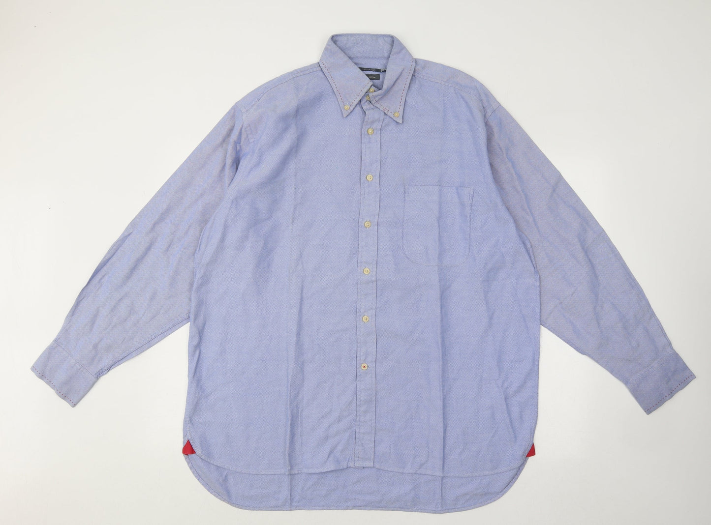 Code Mens Blue Cotton Button-Up Size 16.5 Collared Button