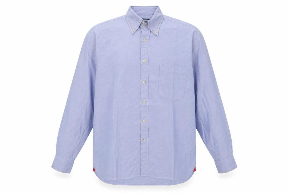 Code Mens Blue Cotton Button-Up Size 16.5 Collared Button