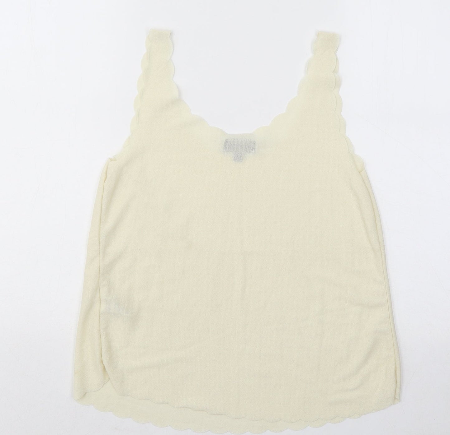Topshop Womens Yellow Polyester Basic Tank Size 10 Round Neck