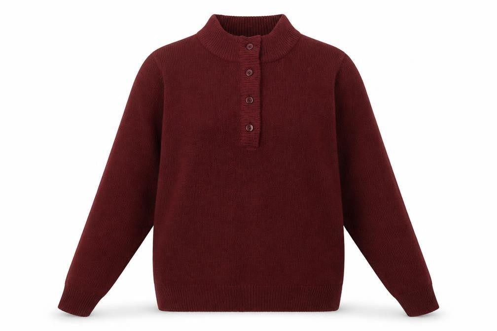Damart Womens Red Mock Neck Acrylic Pullover Jumper Size 8