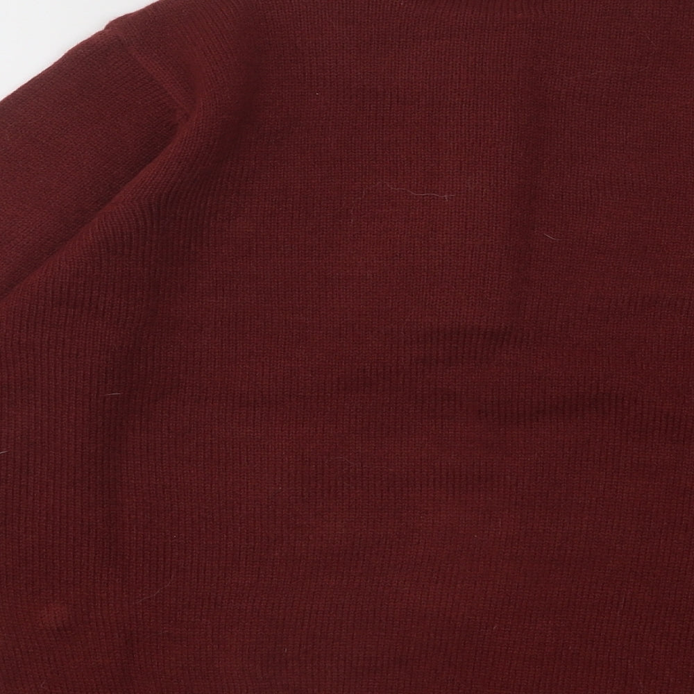 Damart Womens Red Mock Neck Acrylic Pullover Jumper Size 8