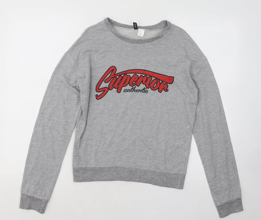 Divided by H&M Womens Grey Cotton Pullover Sweatshirt Size XS Pullover - Superior
