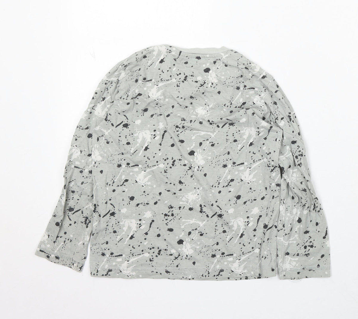 Studio Boys Grey Geometric Cotton Basic Button-Up Size 5-6 Years Round Neck