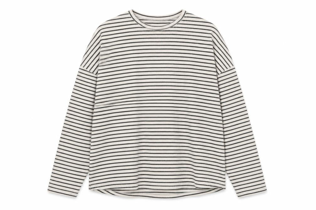 New Look Womens Beige Round Neck Striped Acrylic Pullover Jumper Size 14