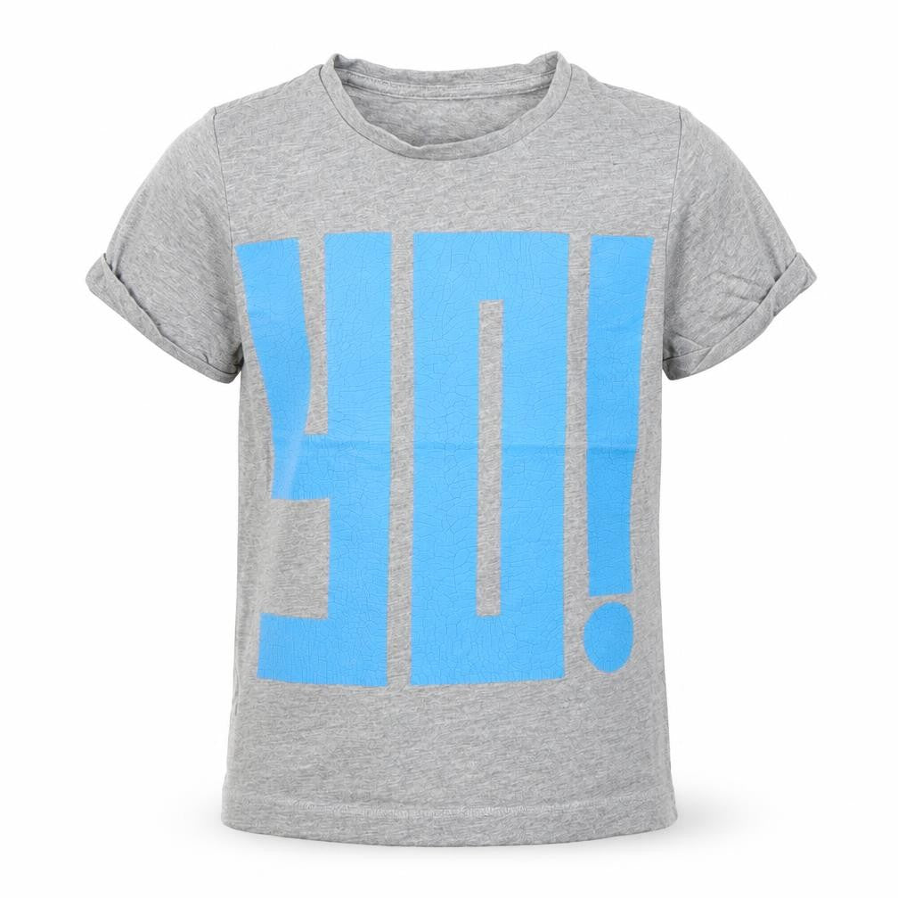 M Boys Grey Cotton Basic T-Shirt Size 5 Years Round Neck - Yo!