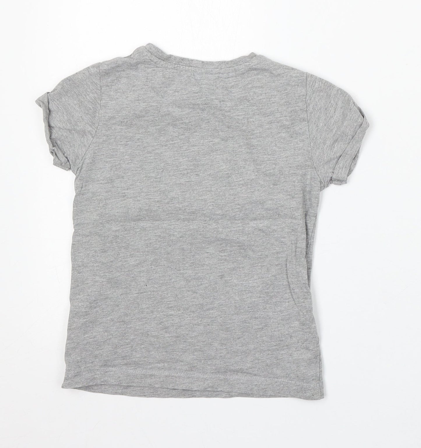 M Boys Grey Cotton Basic T-Shirt Size 5 Years Round Neck - Yo!