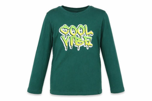 Dunnes Girls Green Cotton Pullover T-Shirt Size 5-6 Years Crew Neck Pullover - Cool Vibe