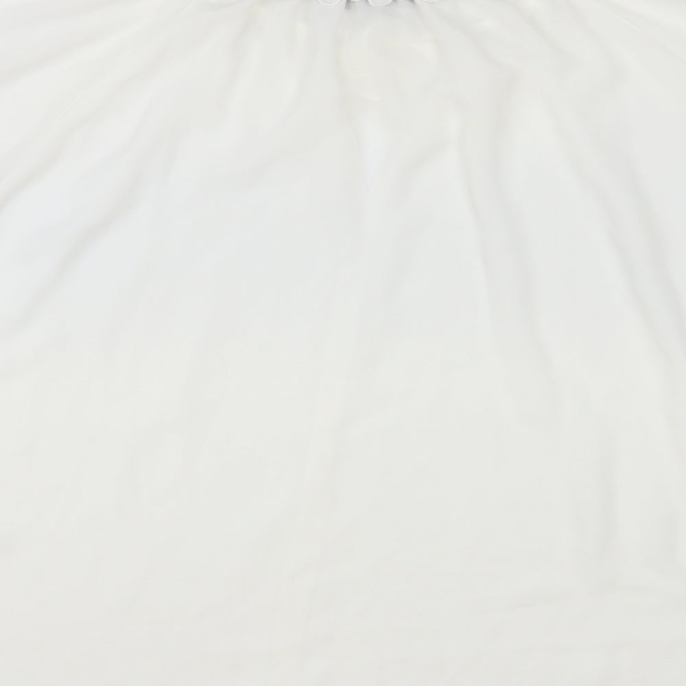Envy Womens White Polyester Basic Blouse Size XL V-Neck - Embellished Neckline