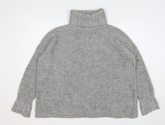 Very Womens Grey Roll Neck Acrylic Pullover Jumper Size 12