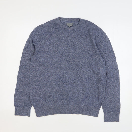 Linea Womens Blue Round Neck Cotton Pullover Jumper Size M