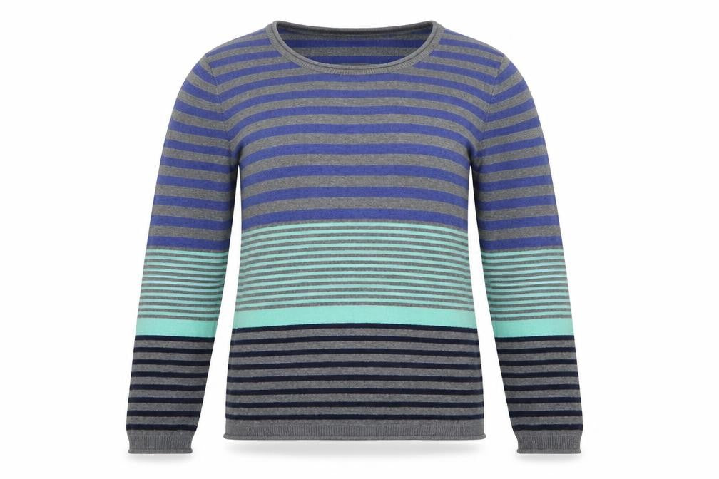Julipa Womens Multicoloured Round Neck Striped Acrylic Pullover Jumper Size 12