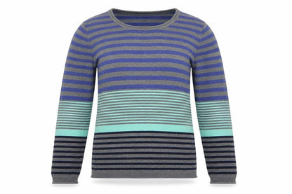 Julipa Womens Multicoloured Round Neck Striped Acrylic Pullover Jumper Size 12