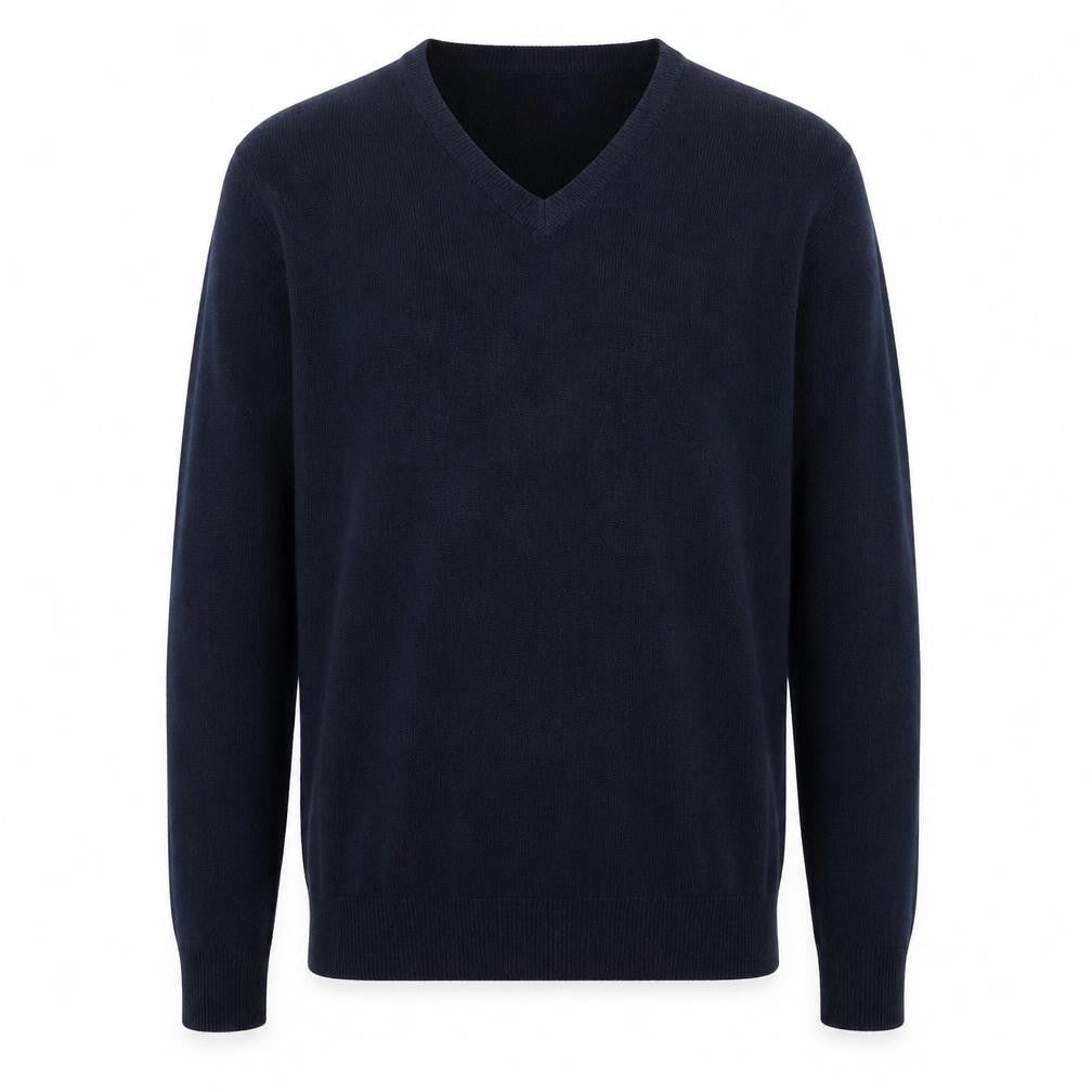 Cedarwood State Mens Blue V-Neck Acrylic Pullover Jumper Size XS
