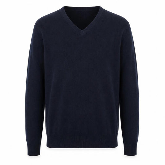 Cedarwood State Mens Blue V-Neck Acrylic Pullover Jumper Size XS