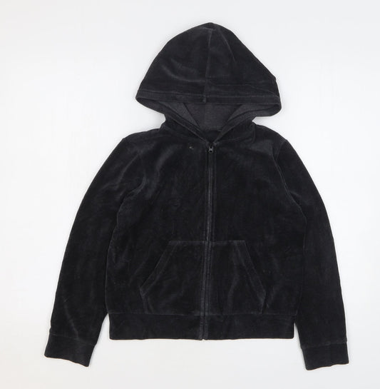 Uniqlo Girls Grey Polyester Full Zip Hoodie Size 9-10 Years Zip