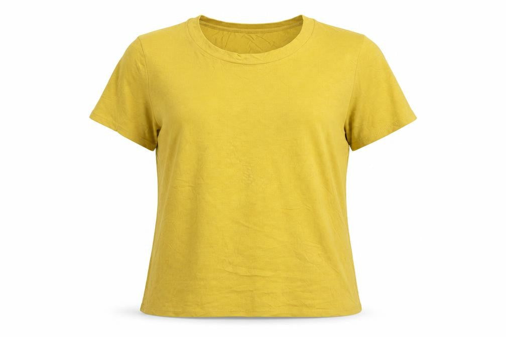 Monkl Womens Yellow Modal Basic T-Shirt Size M Round Neck