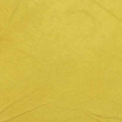 Monki Womens Yellow Modal Basic T-Shirt Size M Round Neck