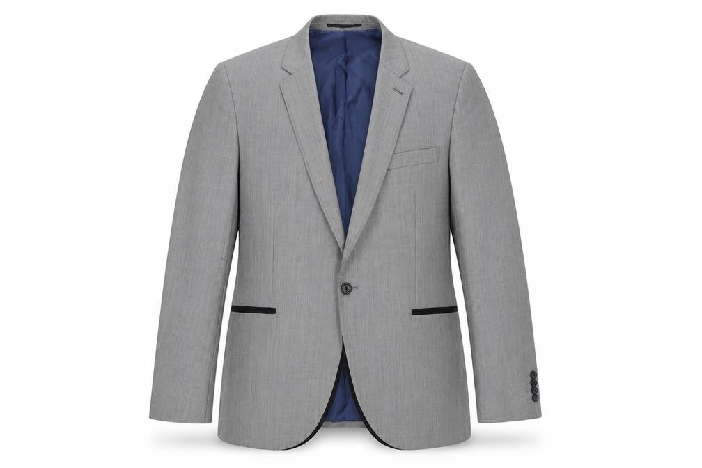 Topman Mens Grey Geometric Wool Jacket Blazer Size 42