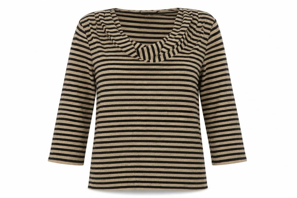 Phase Eight Womens Beige Cowl Neck Striped Viscose Pullover Jumper Size 12