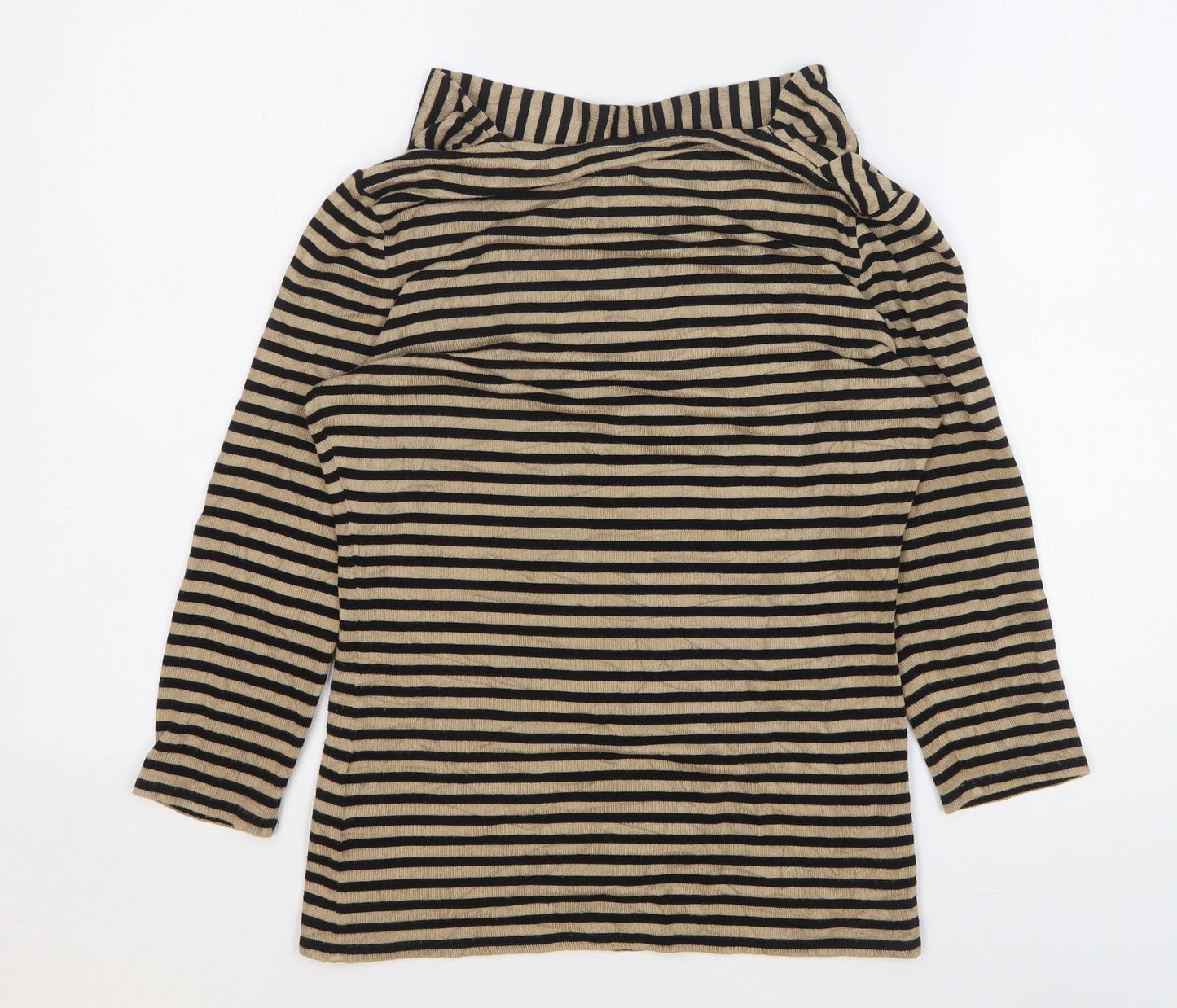 Phase Eight Womens Beige Cowl Neck Striped Viscose Pullover Jumper Size 12