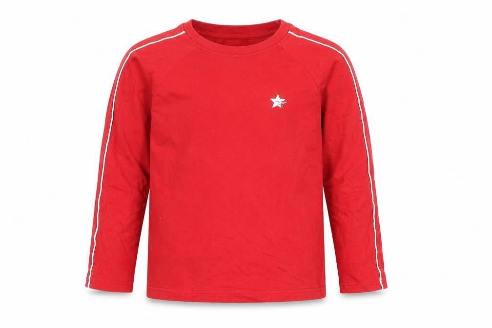Dunnes Stores Boys Red Cotton Basic T-Shirt Size 7-8 Years Roll Neck