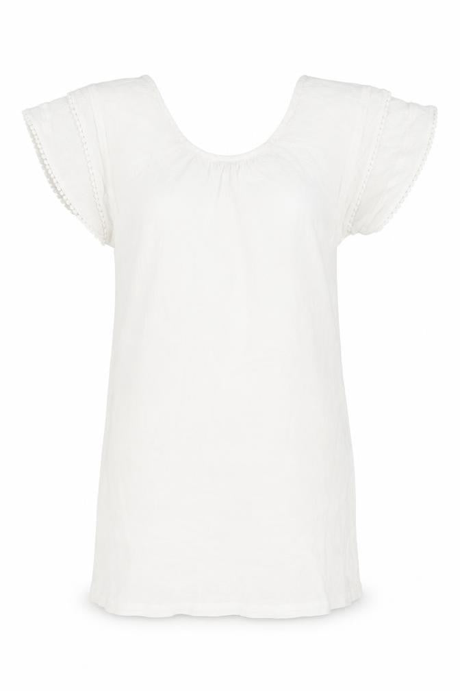 New Look Womens White 100% Cotton Shift Size M Round Neck