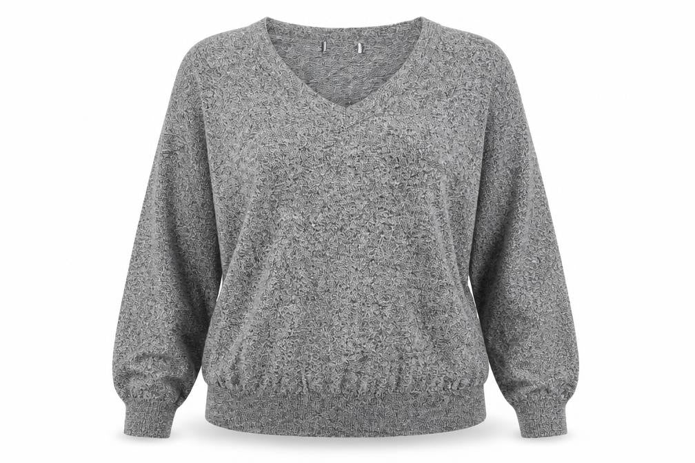 Marks & Spencer Womens Grey Round Neck Cotton Pullover Jumper Size 14