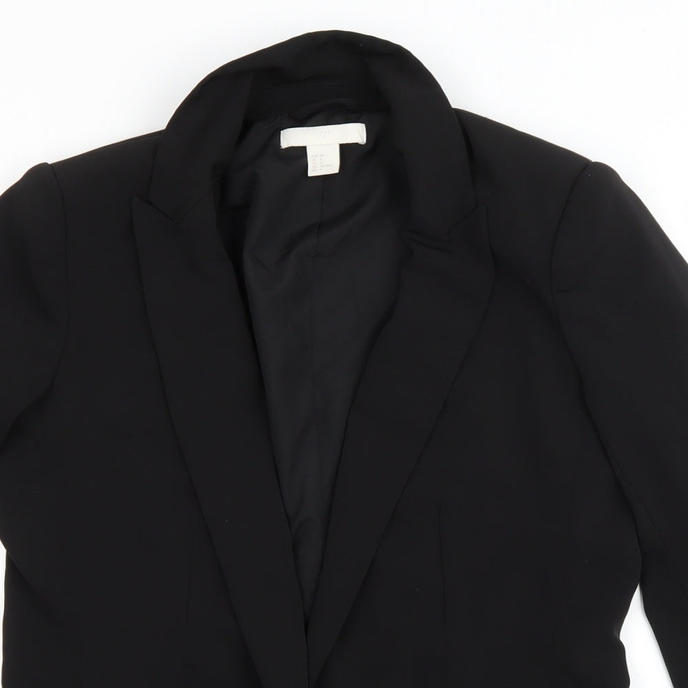 H&M Womens Black Jacket Size 36 Tie