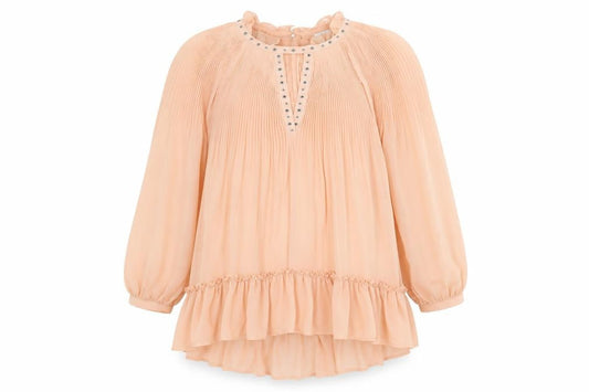 River Island Womens Orange Polyester A-Line Size 14 Crew Neck Button
