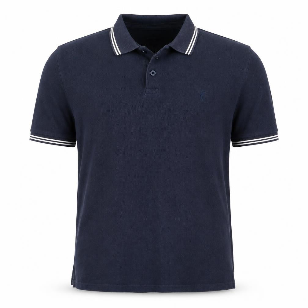 Jeff & co Mens Blue Cotton Polo Size M Collared Button