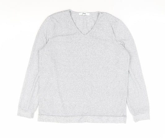 Find Womens Grey Polyester Pullover Sweatshirt Size M Pullover - Lounge Top
