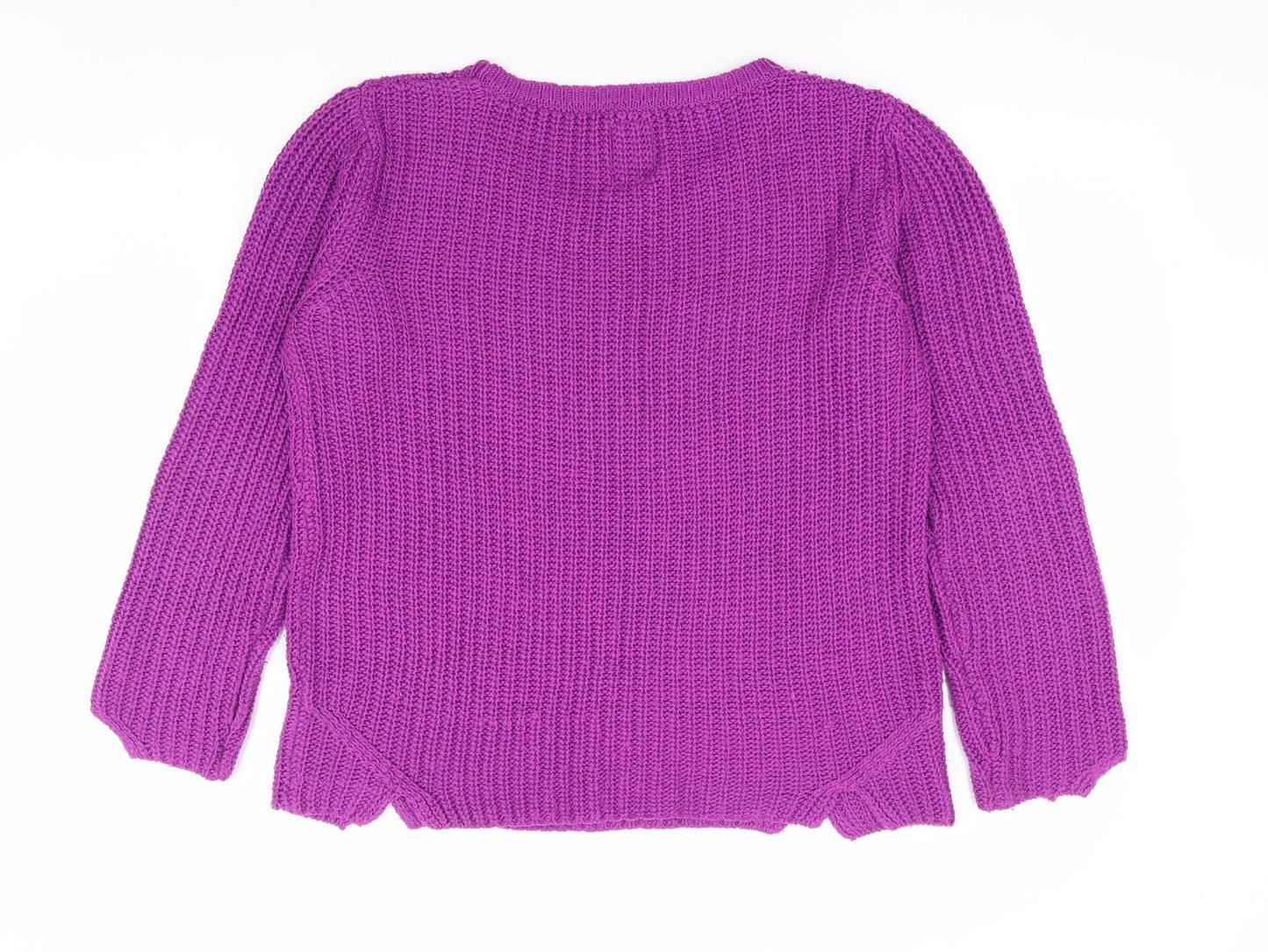 Goldigga Womens Purple Round Neck Acrylic Pullover Jumper Size 16